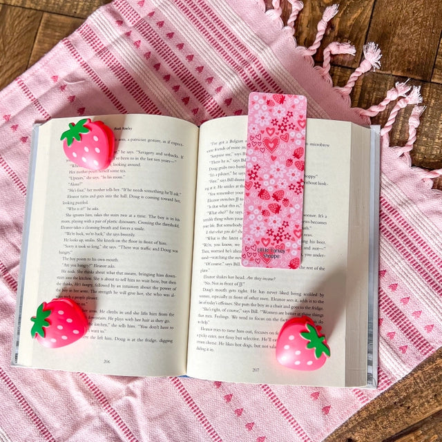 Strawberry Floral Bookmark