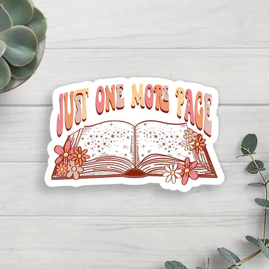 Just One More Page Book Vinyl Sticker