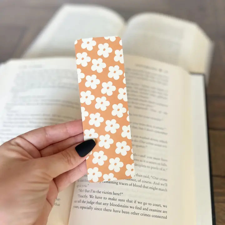 Pumpkin Pie Bookmark Set, Thanksgiving, Fall Beige Floral, Soft Touch Matte