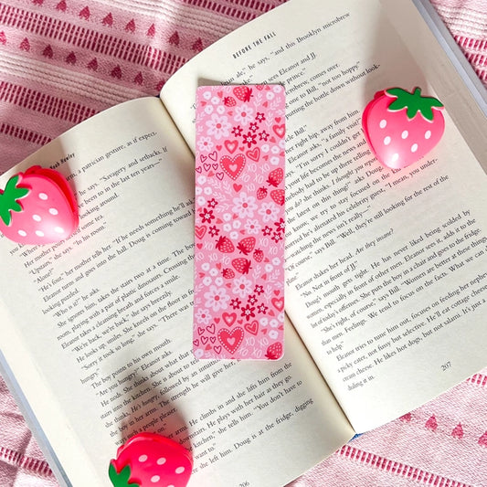 Strawberry Floral Bookmark