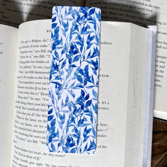 French Blue Bow Bookmark, Small Blue Bow Bookmark, and Blue Leaves Bookmark