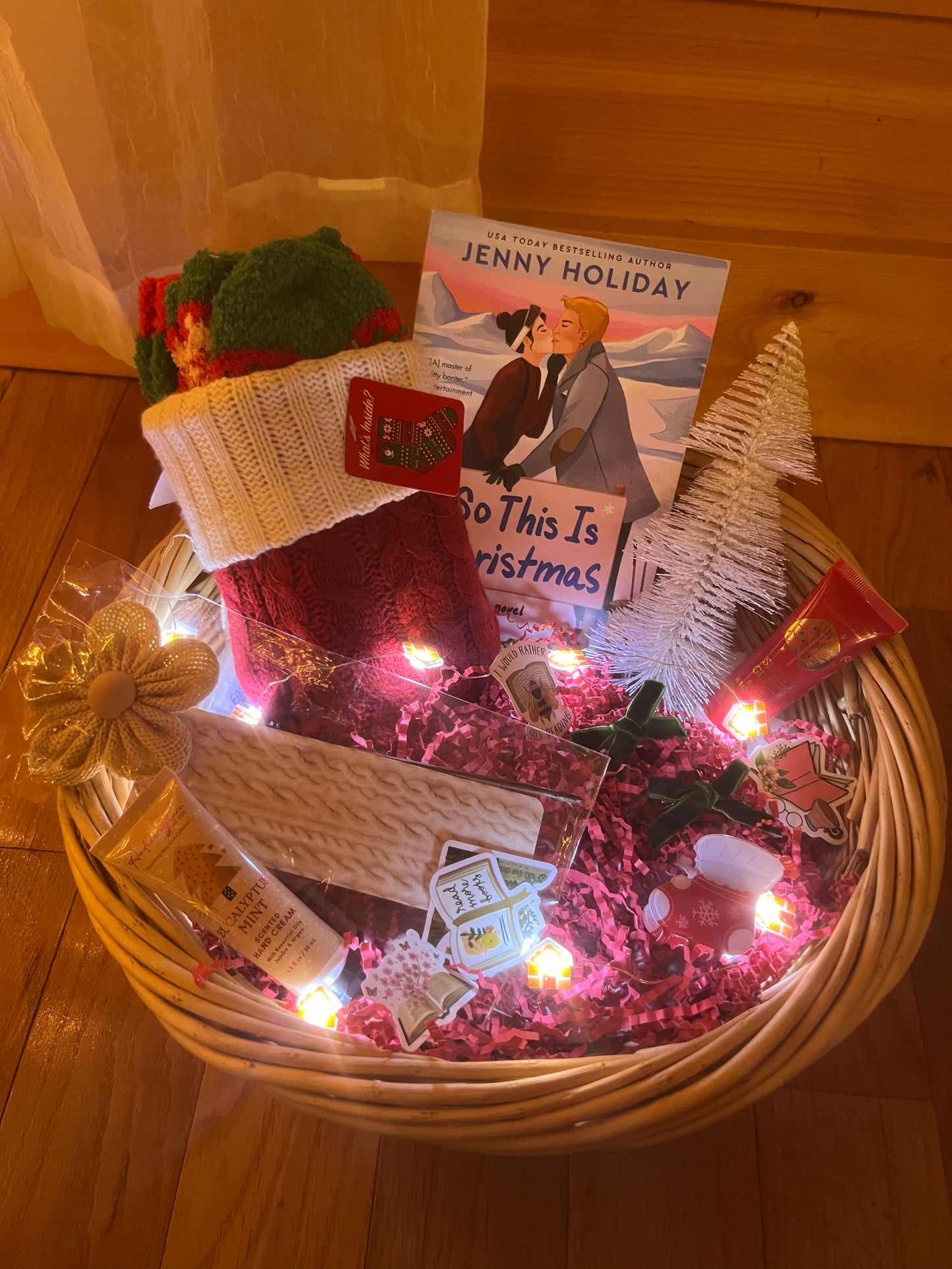 Christmas book basket